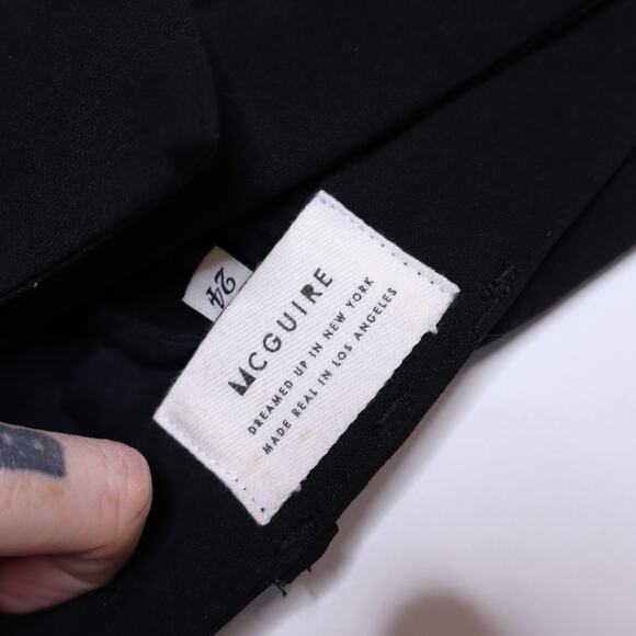 MCGUIRE Lou Lou Cropped Slim Trouser Pants Black Workwear Casual Women's 24 - Picture 9 of 10